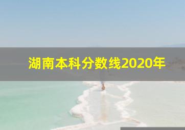 湖南本科分数线2020年