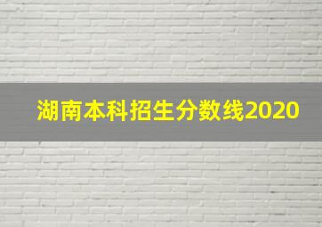 湖南本科招生分数线2020