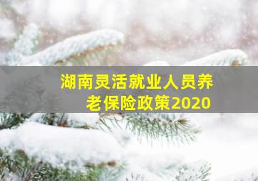 湖南灵活就业人员养老保险政策2020