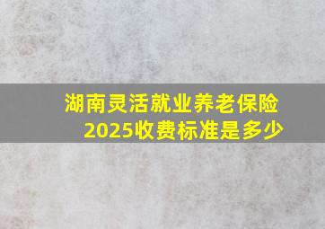 湖南灵活就业养老保险2025收费标准是多少