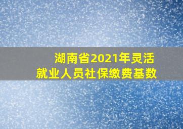 湖南省2021年灵活就业人员社保缴费基数