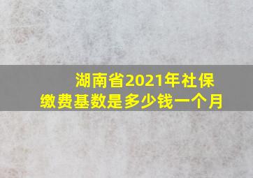 湖南省2021年社保缴费基数是多少钱一个月