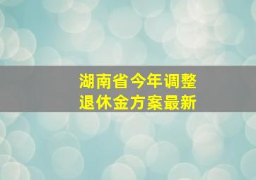 湖南省今年调整退休金方案最新