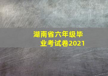 湖南省六年级毕业考试卷2021