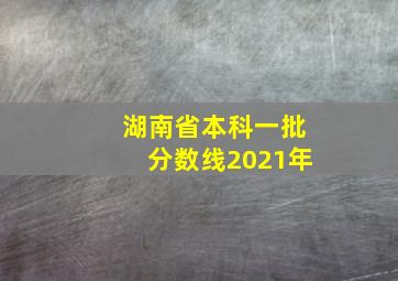 湖南省本科一批分数线2021年