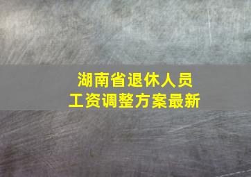 湖南省退休人员工资调整方案最新