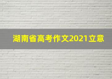 湖南省高考作文2021立意