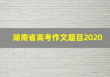 湖南省高考作文题目2020