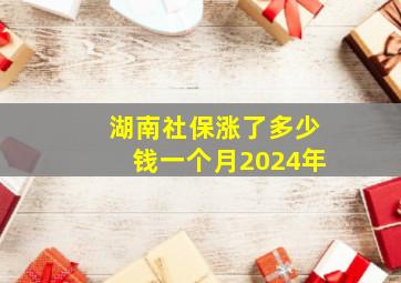 湖南社保涨了多少钱一个月2024年