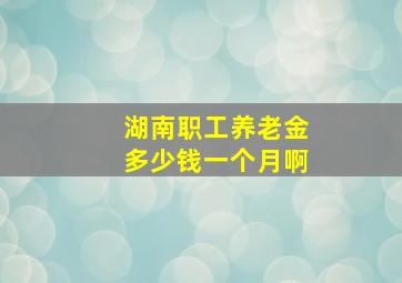 湖南职工养老金多少钱一个月啊