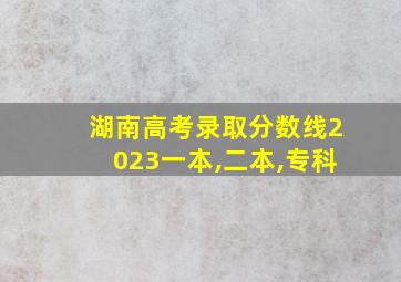 湖南高考录取分数线2023一本,二本,专科