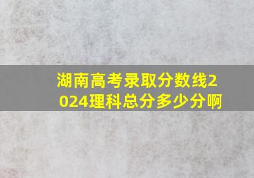 湖南高考录取分数线2024理科总分多少分啊