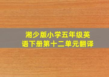 湘少版小学五年级英语下册第十二单元翻译