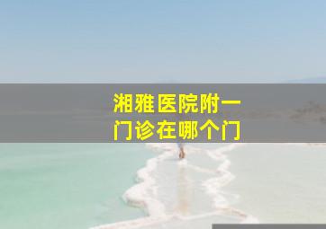 湘雅医院附一门诊在哪个门