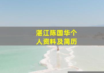 湛江陈国华个人资料及简历