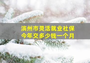 滨州市灵活就业社保今年交多少钱一个月