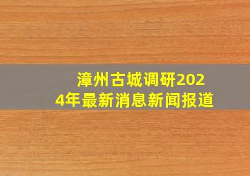 漳州古城调研2024年最新消息新闻报道