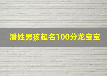 潘姓男孩起名100分龙宝宝