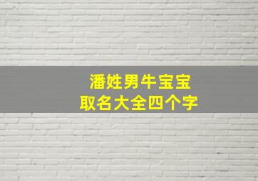 潘姓男牛宝宝取名大全四个字