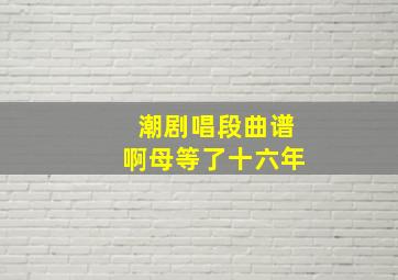 潮剧唱段曲谱啊母等了十六年