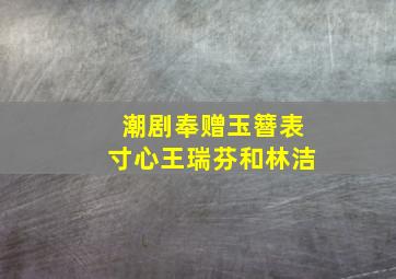 潮剧奉赠玉簪表寸心王瑞芬和林洁