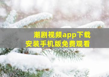 潮剧视频app下载安装手机版免费观看