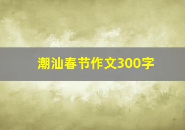 潮汕春节作文300字