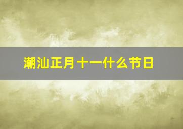 潮汕正月十一什么节日