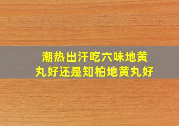 潮热出汗吃六味地黄丸好还是知柏地黄丸好