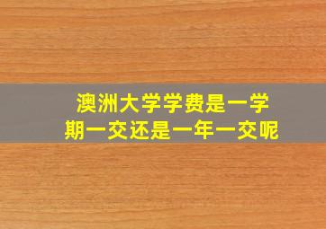 澳洲大学学费是一学期一交还是一年一交呢