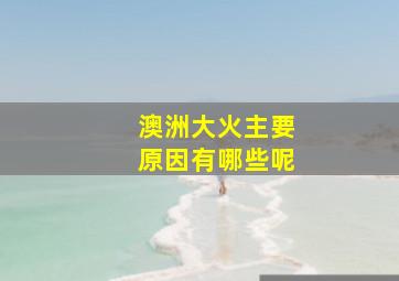 澳洲大火主要原因有哪些呢