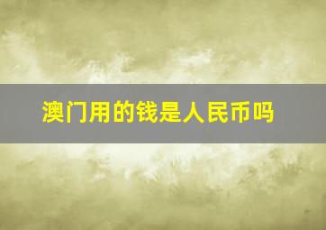 澳门用的钱是人民币吗