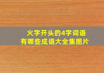 火字开头的4字词语有哪些成语大全集图片