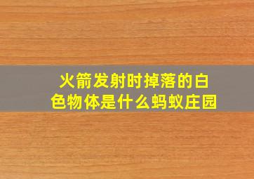 火箭发射时掉落的白色物体是什么蚂蚁庄园