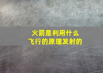 火箭是利用什么飞行的原理发射的