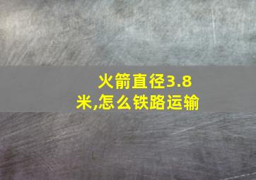 火箭直径3.8米,怎么铁路运输