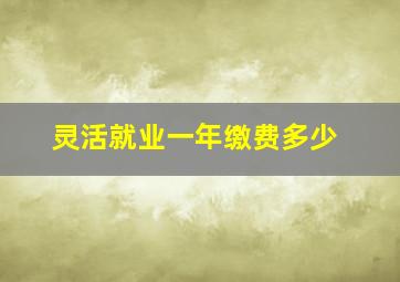 灵活就业一年缴费多少