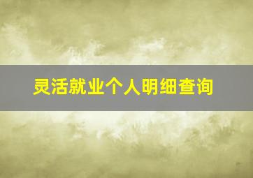 灵活就业个人明细查询