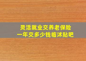 灵活就业交养老保险一年交多少钱临沭贴吧