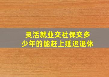 灵活就业交社保交多少年的能赶上延迟退休