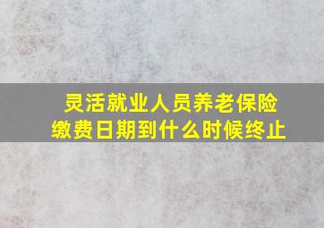 灵活就业人员养老保险缴费日期到什么时候终止