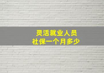 灵活就业人员社保一个月多少