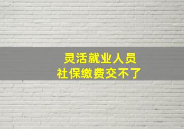 灵活就业人员社保缴费交不了