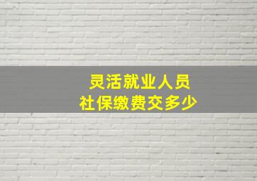 灵活就业人员社保缴费交多少