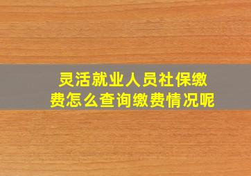 灵活就业人员社保缴费怎么查询缴费情况呢