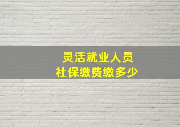 灵活就业人员社保缴费缴多少