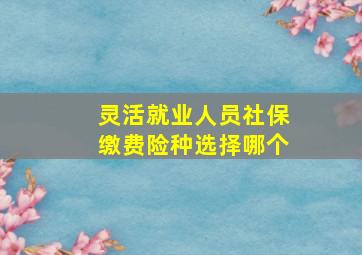 灵活就业人员社保缴费险种选择哪个