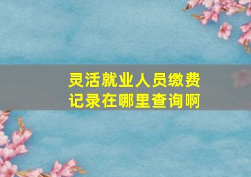 灵活就业人员缴费记录在哪里查询啊