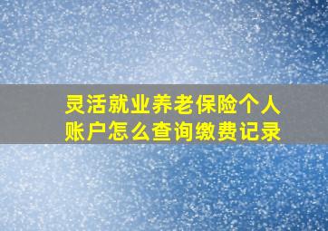 灵活就业养老保险个人账户怎么查询缴费记录