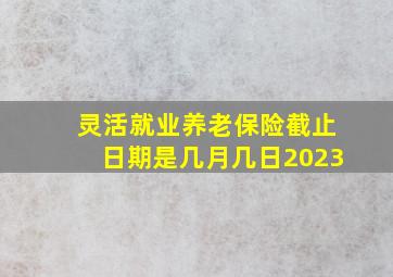 灵活就业养老保险截止日期是几月几日2023